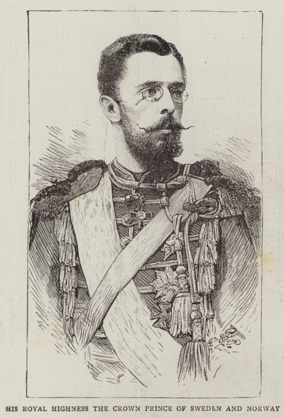 Jeho královská Výsost korunní princ Švédska a Norska (rytina) od English School