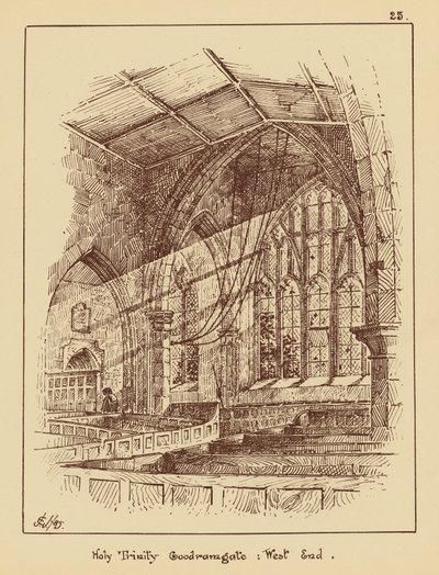 Holy Trinity Goodramgate, West End (litografie) od English School