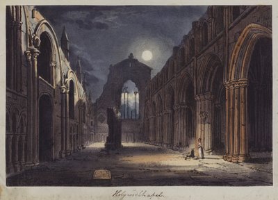 Holyrood Chapel, Edinburgh (barevná rytina) od English School