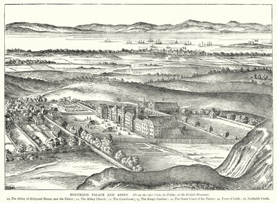 Holyrood Palace and Abbey (rytina) od English School