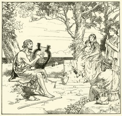 Homer (inkoust na papíře) od English School