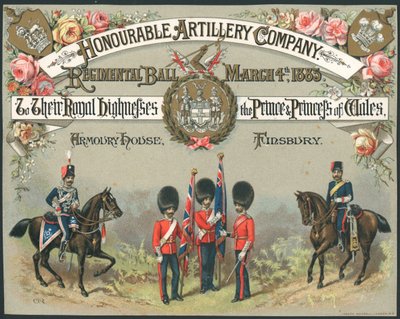 Čestná dělostřelecká rota, plukovní ples, 4. března 1885 od English School
