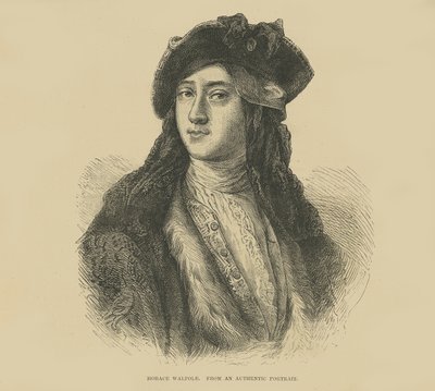 Horatio Walpole z autentického portrétu (rytina) od English School