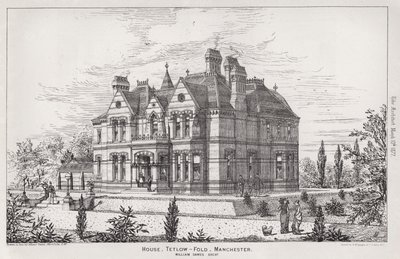 House, Tetlow, Fold, Manchester (rytina) od English School