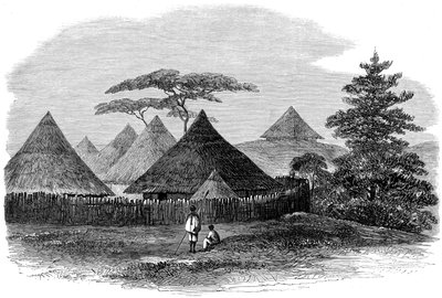 Dům v Magdale, z britské expedice do Habeše, 1868 od English School