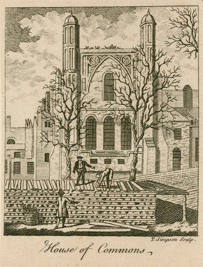 Dolní sněmovna, Westminster, Londýn od English School