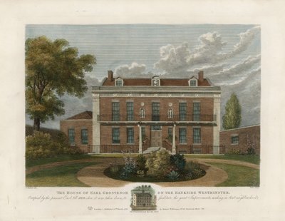 Dům hraběte Grosvenora na Bankside ve Westminsteru. Strženo v roce 1809 od English School