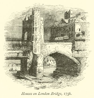 Domy na London Bridge, 1756 od English School