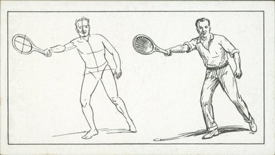 Jak skicovat: Postava hrající tenis (litografie) od English School