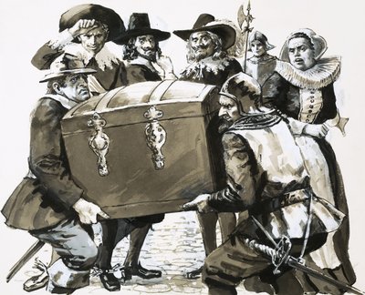 Hugo Grotius uteče z pevnostního vězení Loevateyn od English School