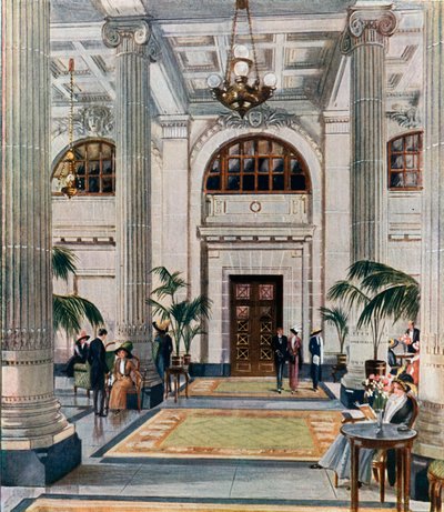 Hypostyle Hall hotelu New Midland Adelphi, Liverpool od English School