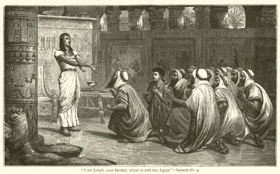 "Jsem Josef, tvůj bratr, kterého jste prodali do Egypta", Genesis, xlv, 4 (rytina) od English School