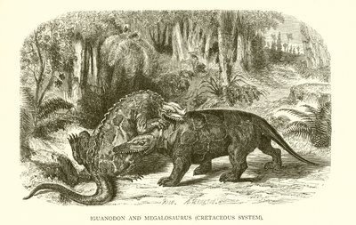 Iguanodon a Megalosaurus, křídový systém od English School