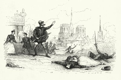Ilustrace pro Les Huguenots od Giacoma Meyerbeera (rytina) od English School