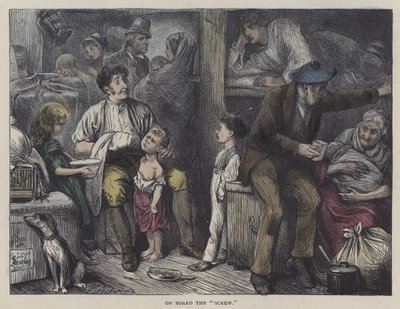 Ilustrace pro Martina Chuzzlewita (barevná rytina) od English School