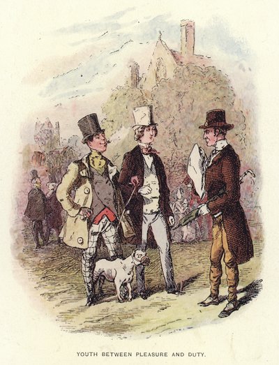 Ilustrace pro Pendennis od Thackeraye od English School