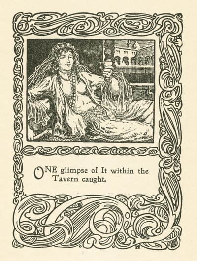 Ilustrace pro Rubaiyat of Omar Khayyam (litho) od English School