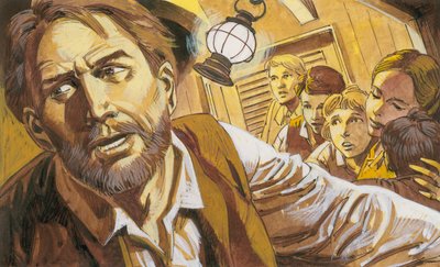 Ilustrace pro švýcarskou rodinu Robinsonů od English School