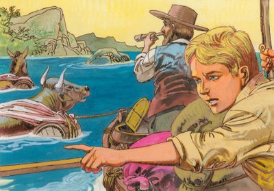 Ilustrace pro švýcarskou rodinu Robinsonů od English School