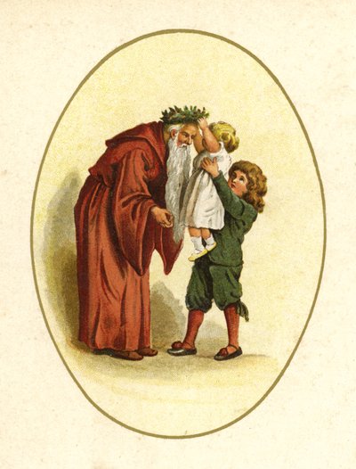 Ilustrace pro The Coming Of Father Christmas (barva lito) od English School
