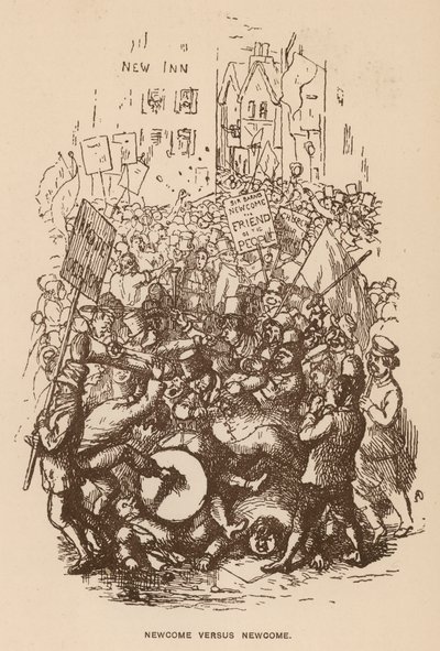Ilustrace pro The Newcomes od Thackeray (litho) od English School