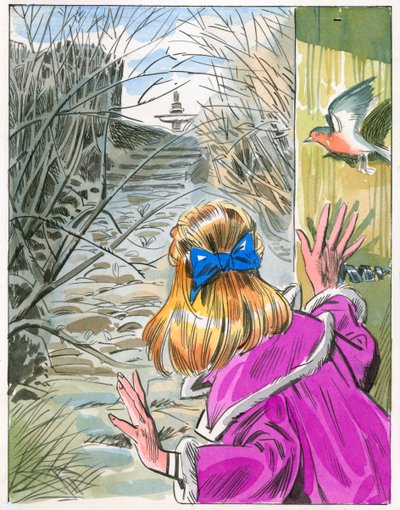 Ilustrace pro The Secret Garden (kvaš na papíře) od English School