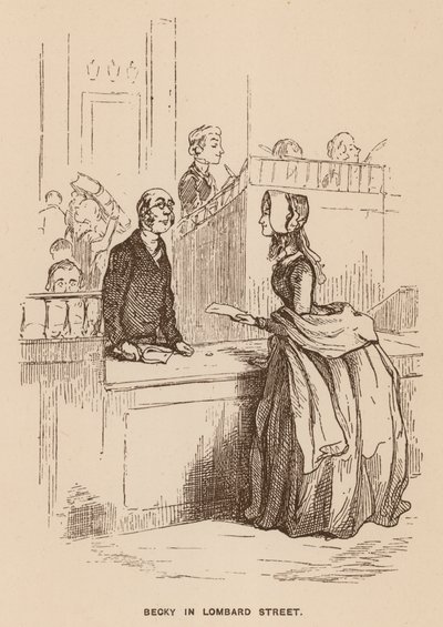 Ilustrace pro Vanity Fair od Thackeraye (litografie) od English School