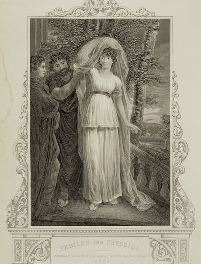 Ilustrace z Troilus a Cressida, dějství III, scéna 2, od Williama Shakespeara (1564-1616) od English School
