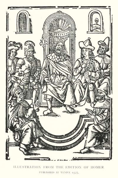 Ilustrace z Homerovy edice, publikované v Benátkách 1525 (litho) od English School
