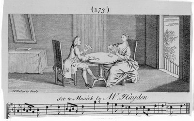 Ilustrace k notám od Josepha Haydna, vyryla H. Roberts od English School