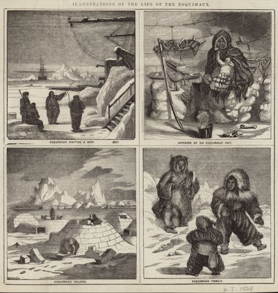 Ilustrace ze života Esquimauxů od English School