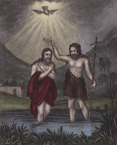 V jordánském přílivu stojí baptista... (barevná rytina) od English School