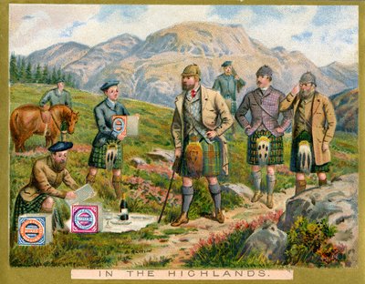 Na Vysočině, propagační karta pro Huntley & Palmers Biscuits, kolem roku 1890 od English School