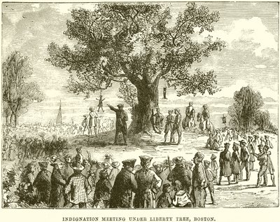 Rozhořčené setkání pod Liberty Tree, Boston od English School