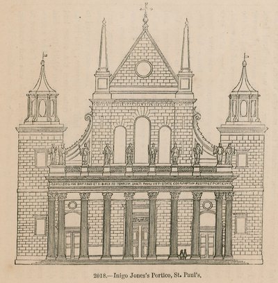 Inigo Jones Portico, Katedrála svatého Pavla, Londýn od English School