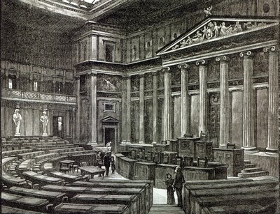 Interiér budov parlamentu, Vídeň, z „Hodiny volného času“, 1891 od English School