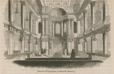 Interiér synagogy v Great St Helens, Londýn od English School
