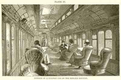 Interiér Pullman Car na Midland Railway od English School