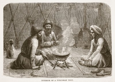 Interiér turkomanského stanu, ilustrace z Cassells Illustrated History of England od English School
