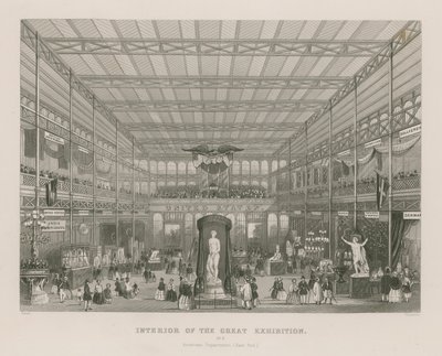 Interiér Velké výstavy, 1851, americké ministerstvo (East End) od English School