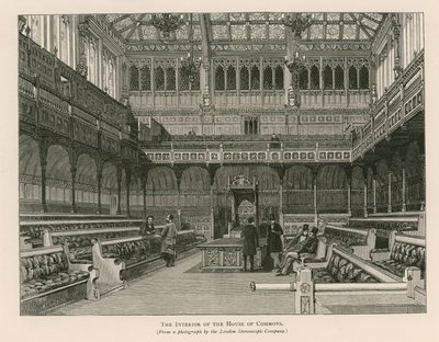 Interiér Dolní sněmovny, Westminster, Londýn od English School