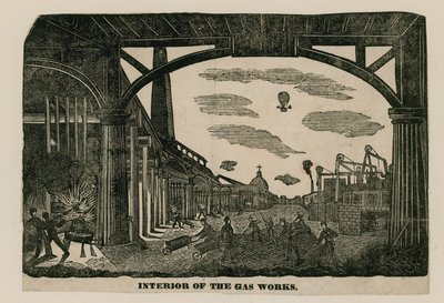 Interiér plynárny, Brick Lane, Spitalfields, Londýn, cca 1820 od English School