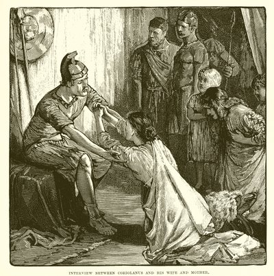 Gespräch zwischen Coriolanus und seiner Frau und Mutter von English School