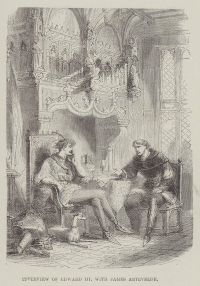 Rozhovor Edwarda III s Jamesem Arteveldem (rytina) od English School