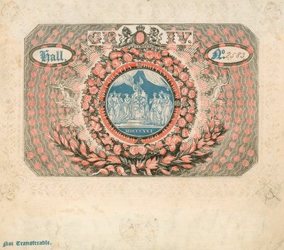 Pozvánka na korunovaci Jiřího IV v roce 1821 od English School