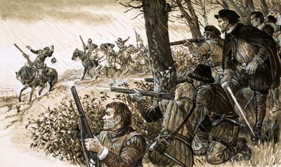 Irští rebelové pod velením Geralda, čtrnáctého hraběte z Desmondu od English School