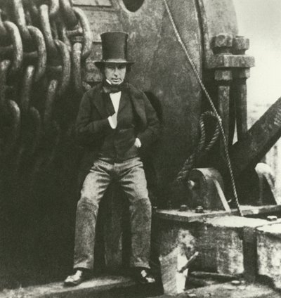 Isambard Kingdom Brunel, inženýr, během stavby Great Eastern (rytina) od English School
