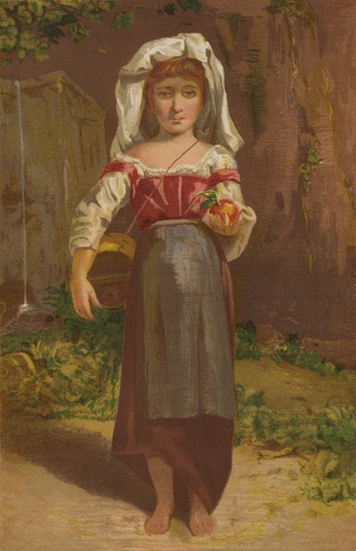 Italská dívka (chromolit) od English School