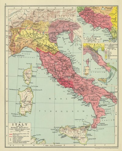 Itálie za Římské republiky (barevná litografie) od English School