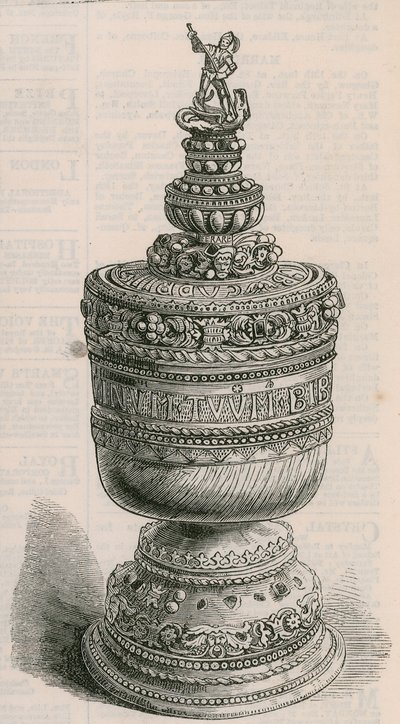 Ivory Grace Cup of Thomas aBecket, zasazený do zlata od English School